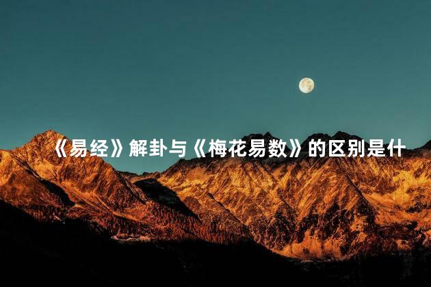《易经》解卦与《梅花易数》的区别是什么