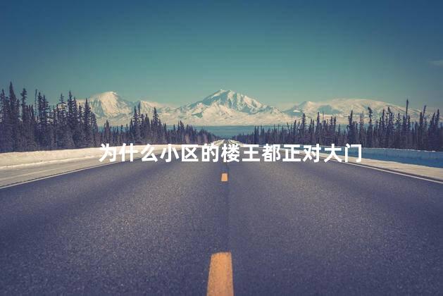 为什么小区的楼王都正对大门