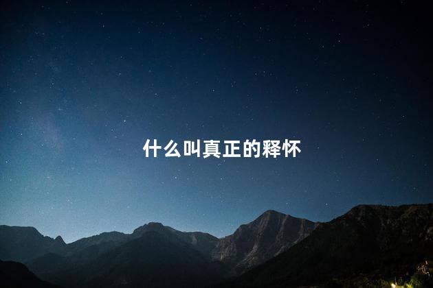 什么叫真正的释怀