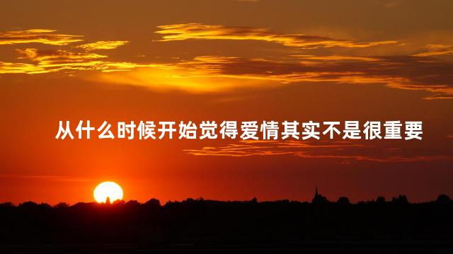 从什么时候开始觉得爱情其实不是很重要了