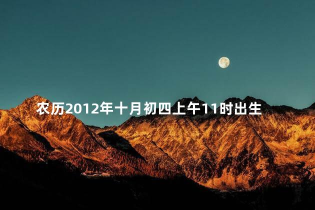 农历2012年十月初四上午11时出生男孩是什么命格