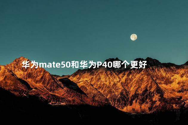 华为mate50和华为P40哪个更好