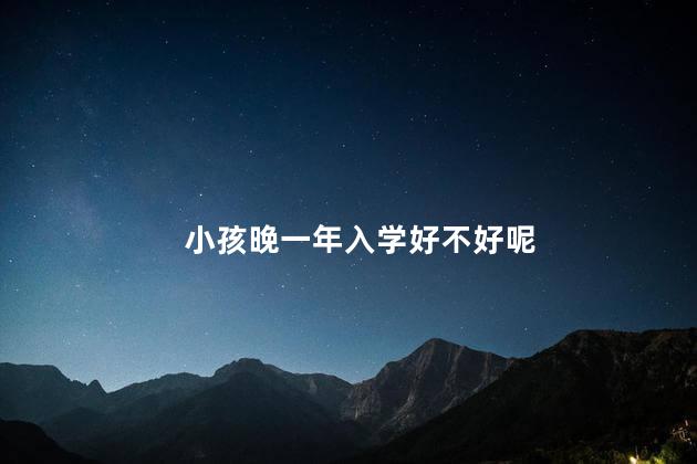 小孩晚一年入学好不好呢