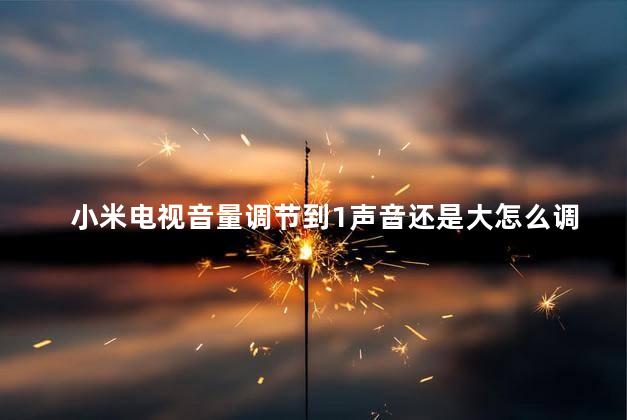 小米电视音量调节到1声音还是大怎么调节