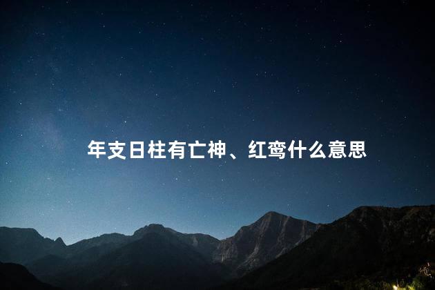 年支日柱有亡神红鸾什么意思