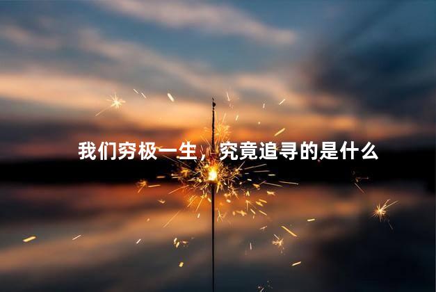 我们穷极一生，究竟追寻的是什么