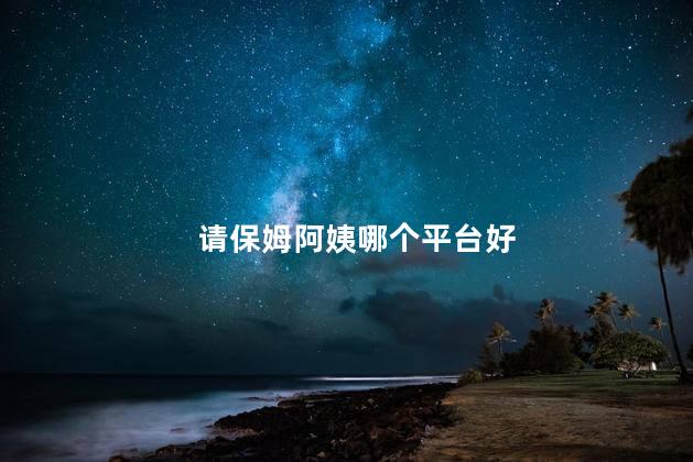 请保姆阿姨哪个平台好