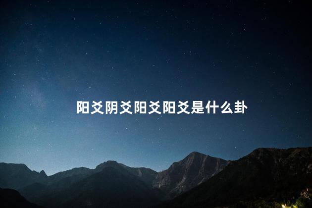 阳爻阴爻阳爻阳爻是什么卦